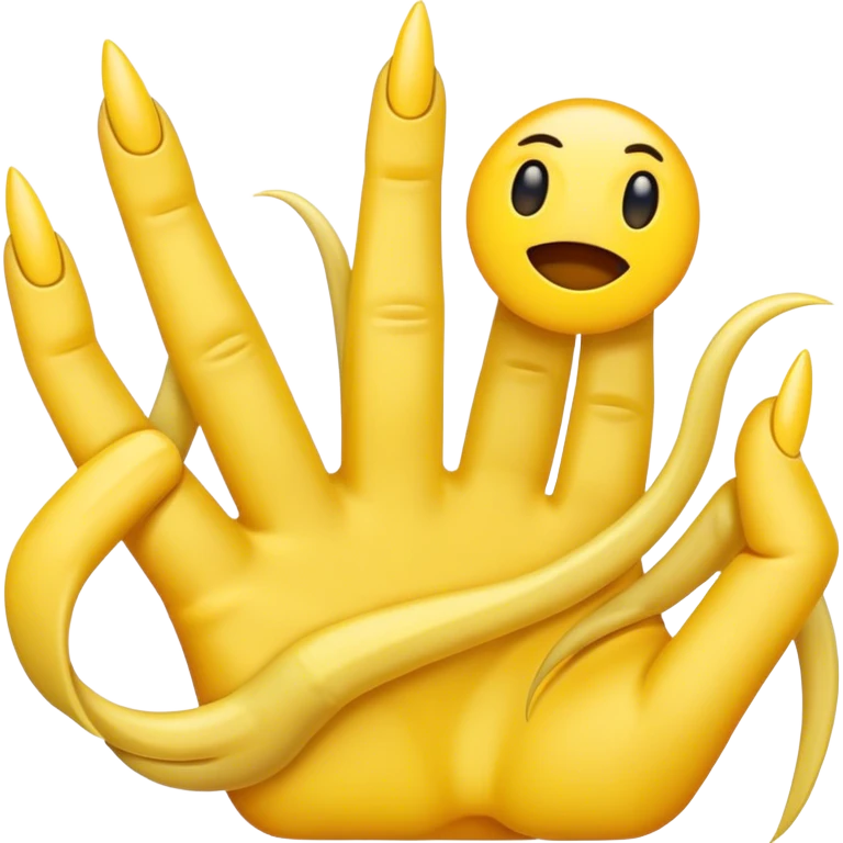 Yellow emoji with nails  emoji