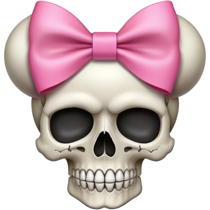 Skull wearing a pink bow emoji