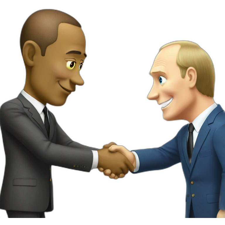 Putin handshake with spongebob emoji