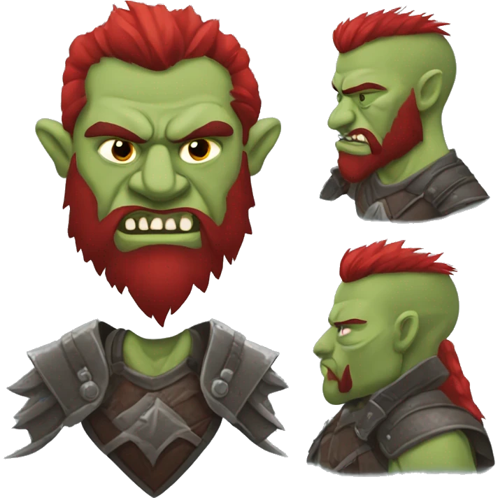 armored orc berserker with red beard & mohican emoji