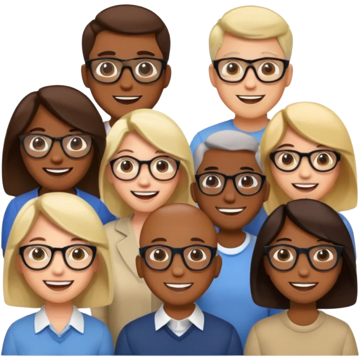 Generate a realistic emoji of someone a group of smart people emoji
