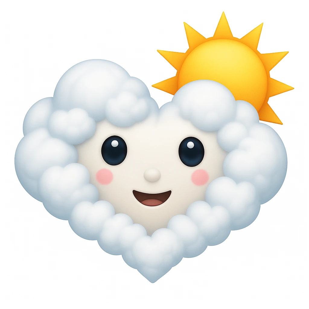 cloud heart emoji with a sun emoji