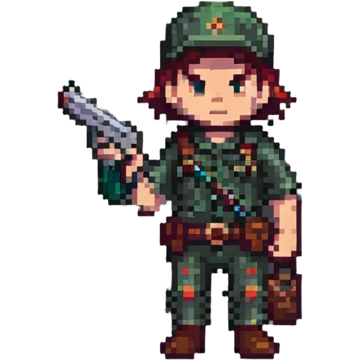 Doddieman character with gun emoji
