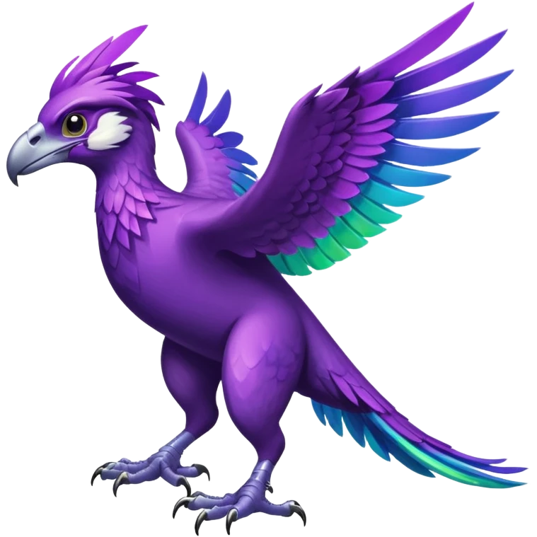 Purple raptor emoji