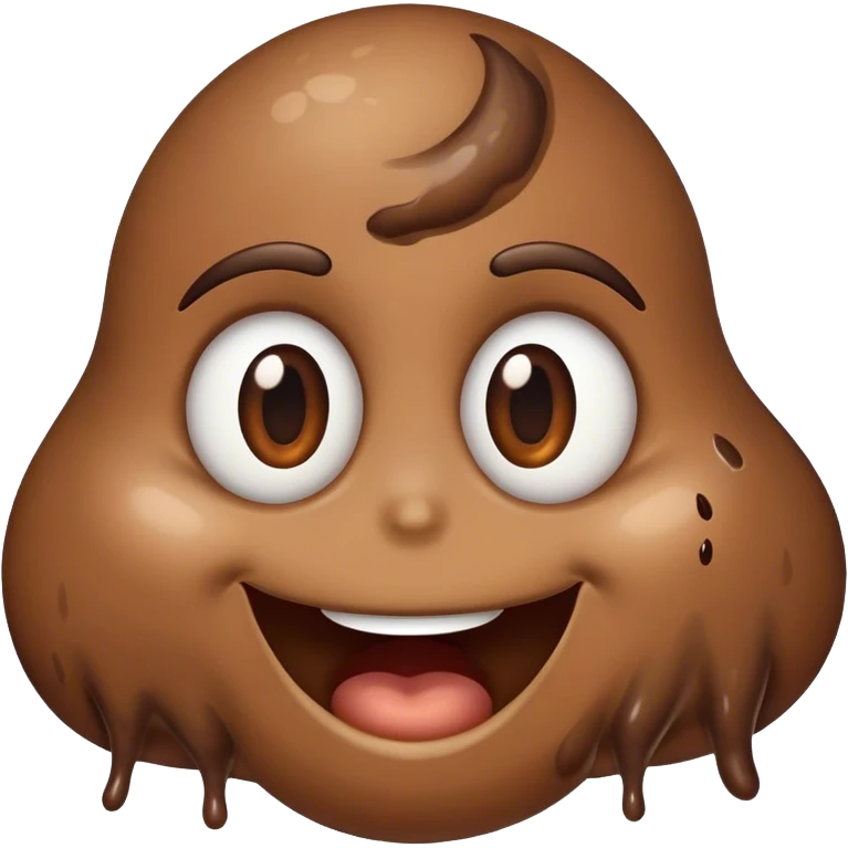 happy face with poops going from eyes emoji