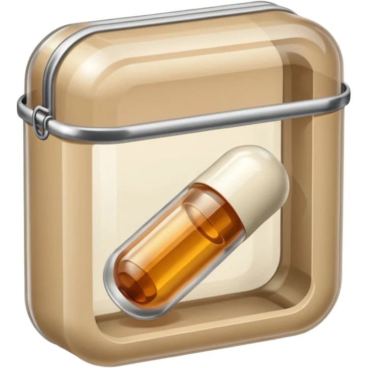 medicine capsule in case in nutral colors emoji