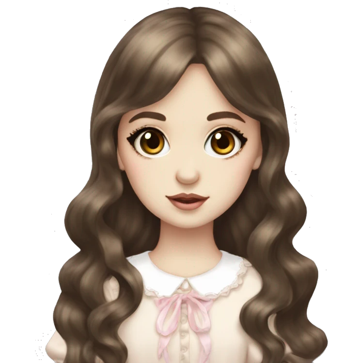 Angelic pretty brunette white girl brown eyes emoji
