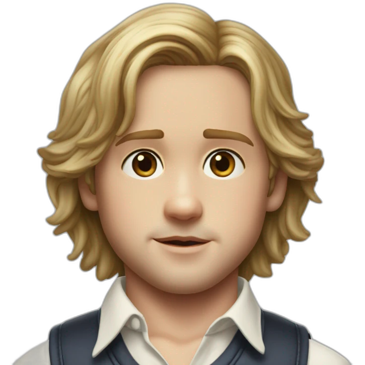 hyper realistic ryan gosling kid acter boy middle part hair outer banks emoji