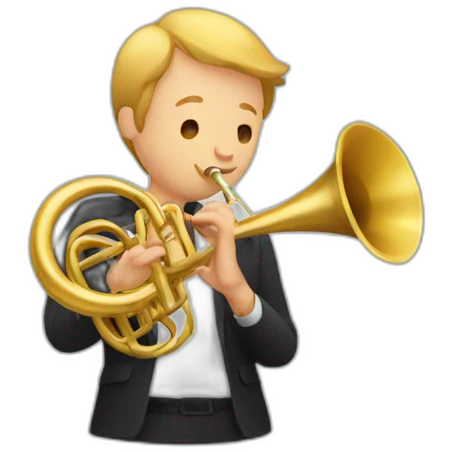 Guy playing horn emoji