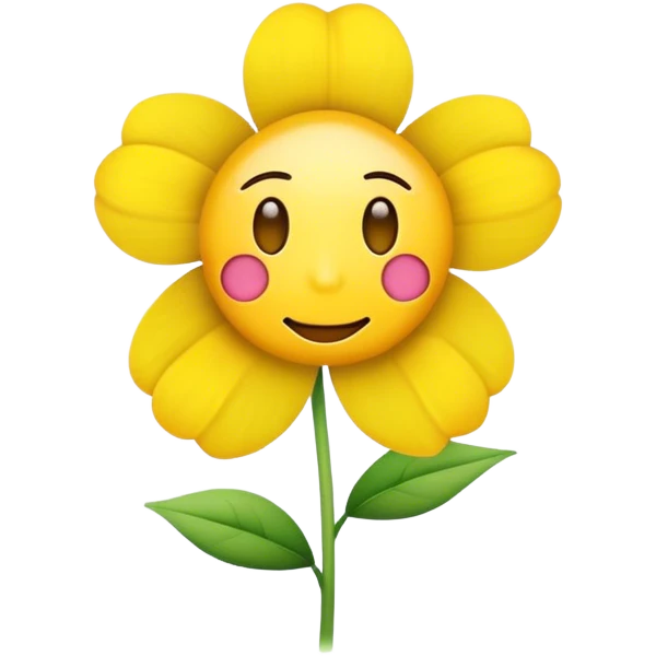 flower with yellow emoji face emoji