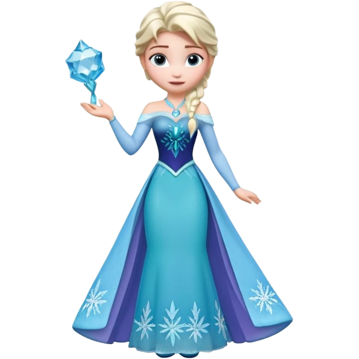 Isolated, breathtakingly vivid and intricately detailed digital illustration of the most incredibly cute  Elsa (Frozen) figurine imaginable, toy style. emoji