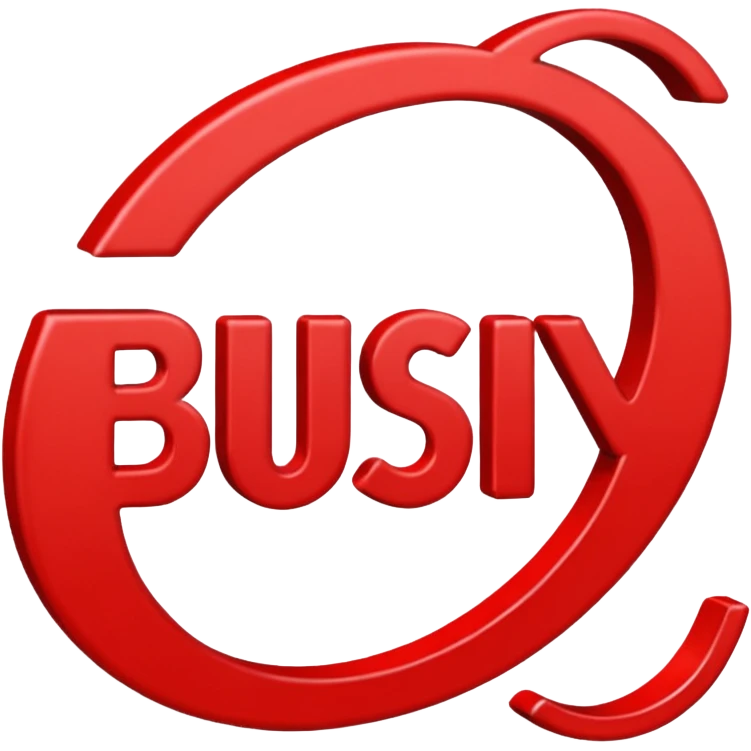  the letters “busy” emoji