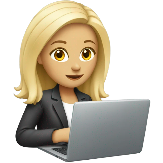 blonde freelancer with laptop  emoji