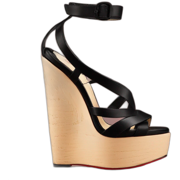 Sandal Platform wedges black louboutin emoji