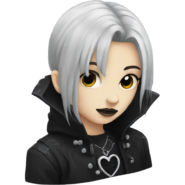 goth heart emoji