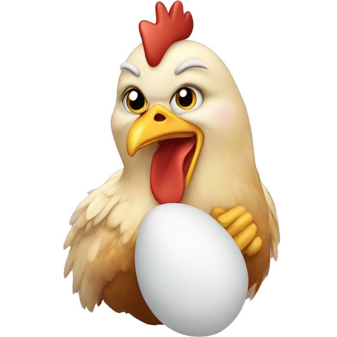 Chicken holding an egg emoji