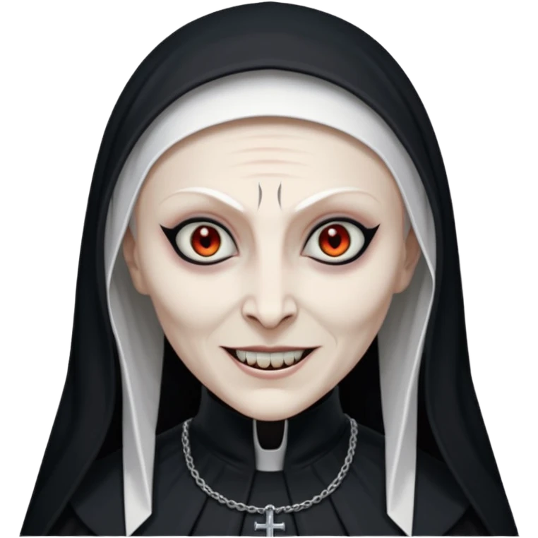 create an evil nun emoji based on valak from the conjuring emoji
