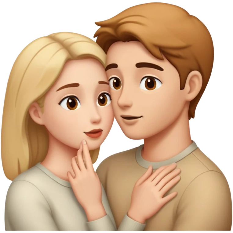 Two people sharing a secret, intimate moment of trust emoji
