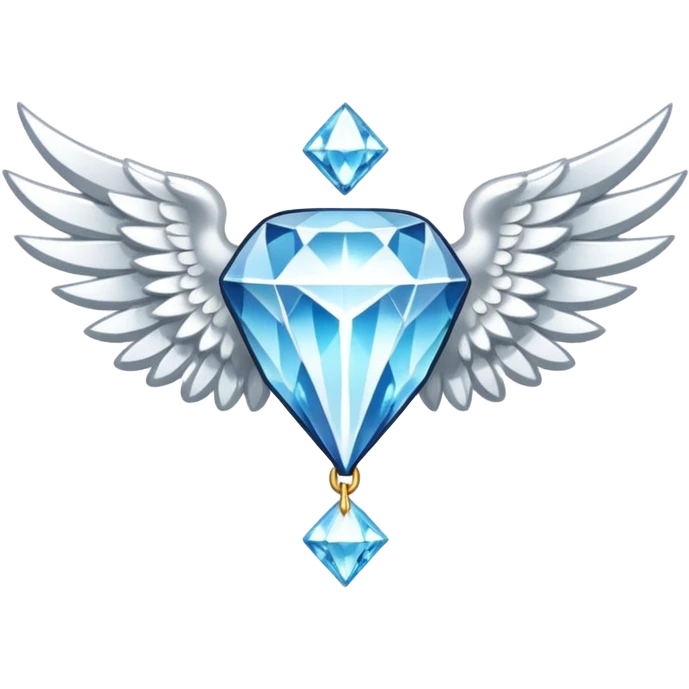 holy diamond emblem with white wings and diamond in the middle emoji