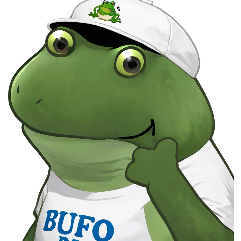 Little boy wearing bufo merch emoji
