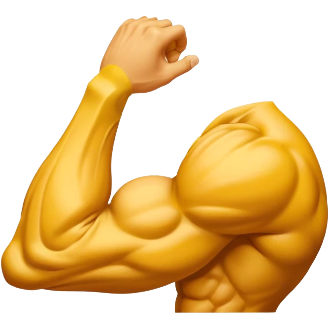 Brazo izquierdo musculoso amarillo emoji
