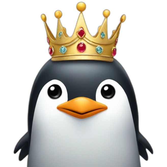 Penguin wearing a crown emoji