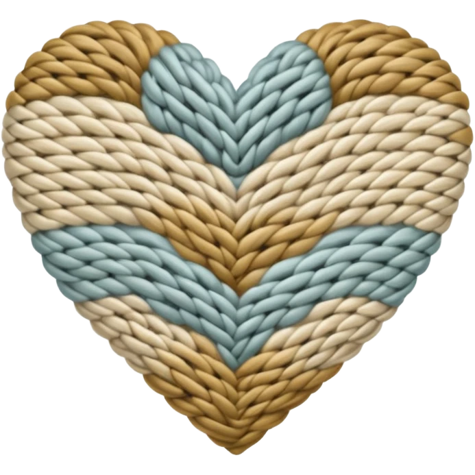 Patterned, Knitted, neutral colored heart  emoji