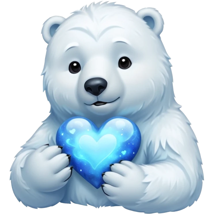 polar bear with blue cosmic heart  emoji