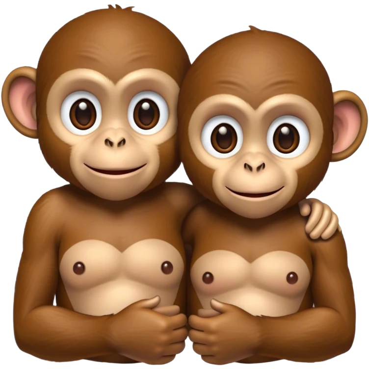 Monkey lovers cute emoji