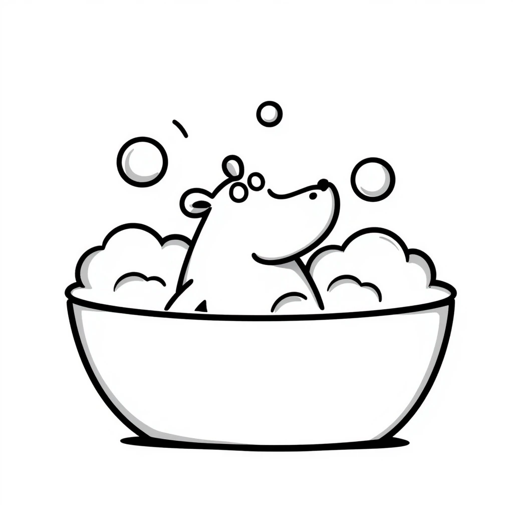 happy hippo with bubbles in bathtub emoji