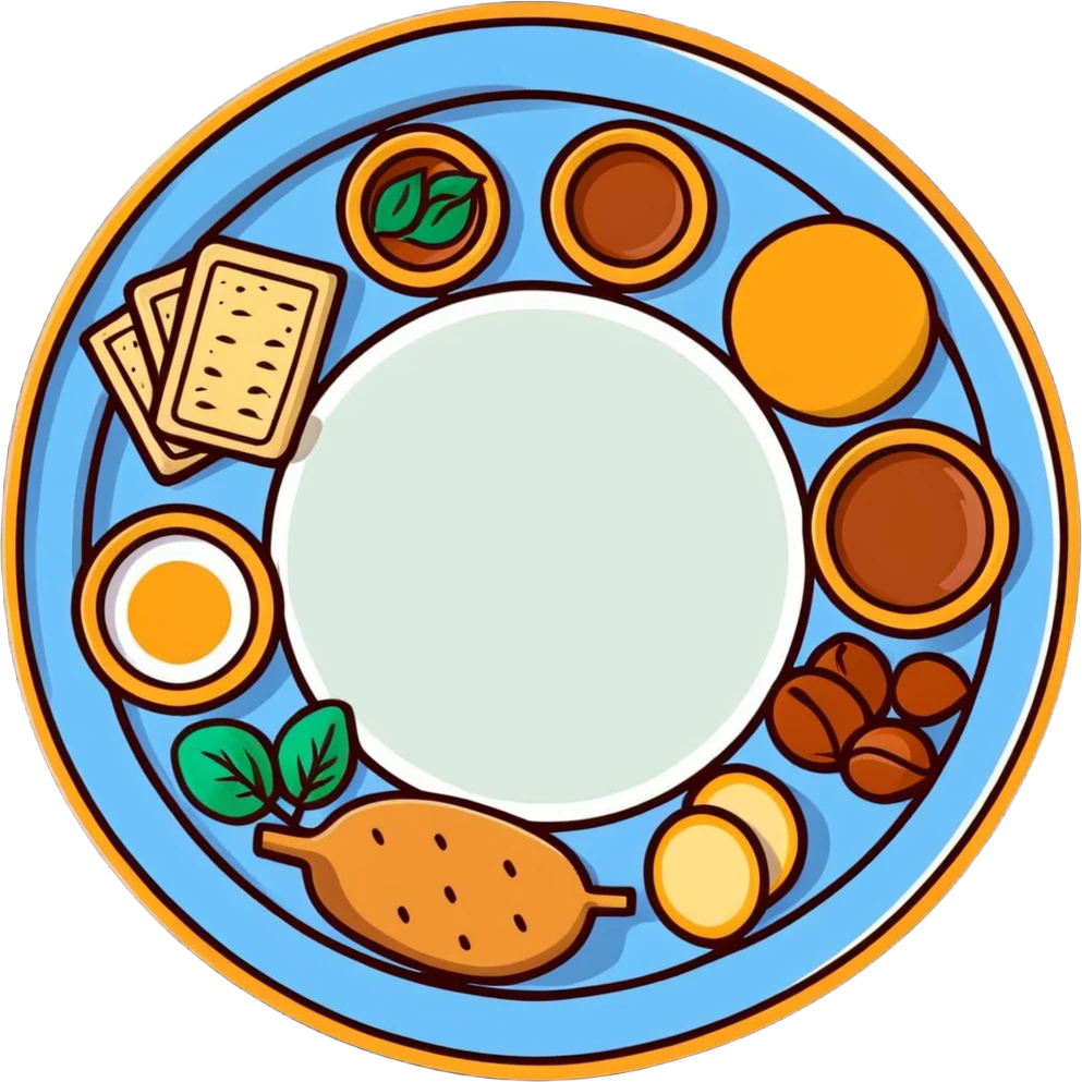 Passover seder plate with symbolic foods emoji