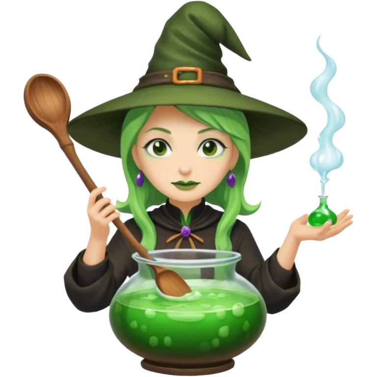 green witch cooking potion emoji