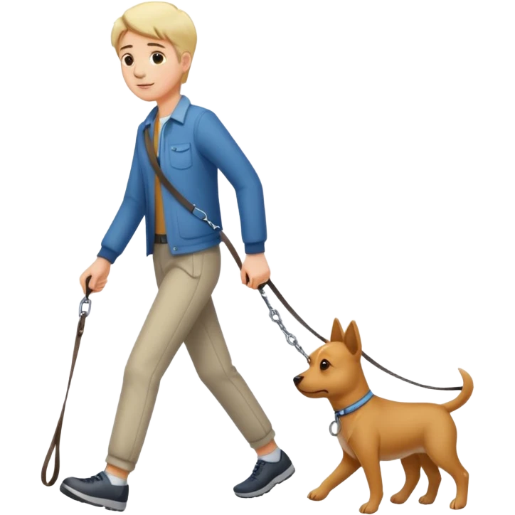 Katze geht mit Hund gassi  emoji