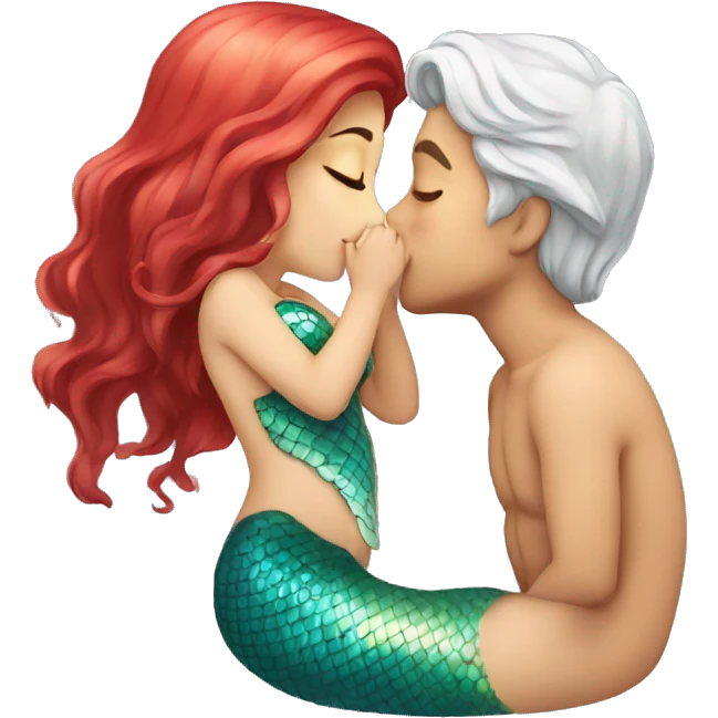 little cute mermaid kiss emoji