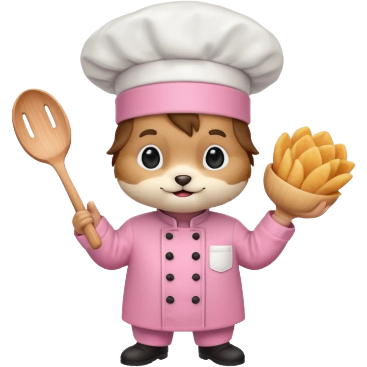 animal with pink chef costume emoji