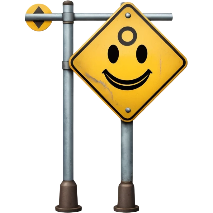 A 3D cartoon street sign showing a towing symbol, on a metal pole, clean background, Memoji-style rendering. emoji