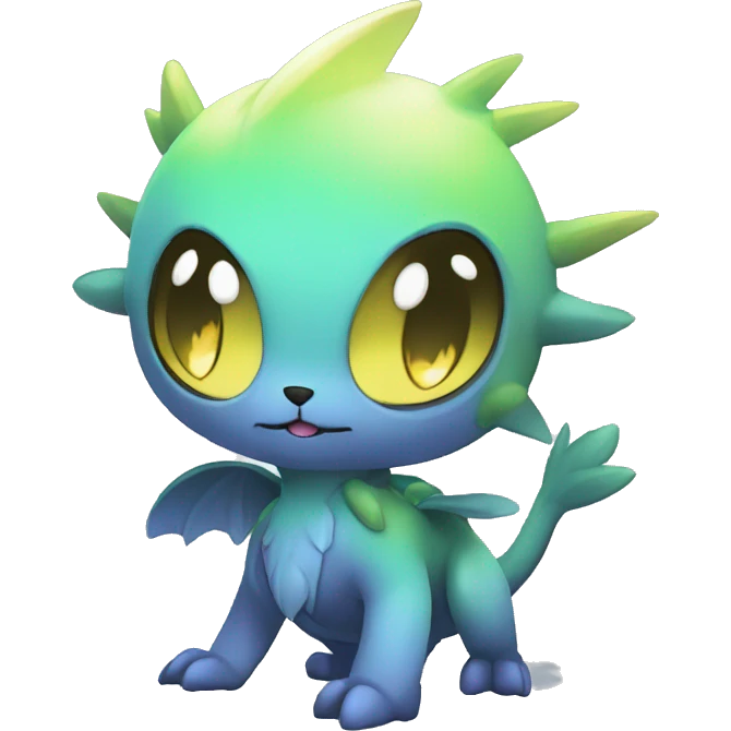 cute cool edgy ethereal magical alien punk Digimon-Fakemon-animal full body emoji