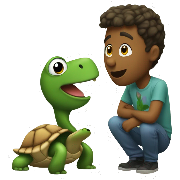 me talking to a turtle emoji