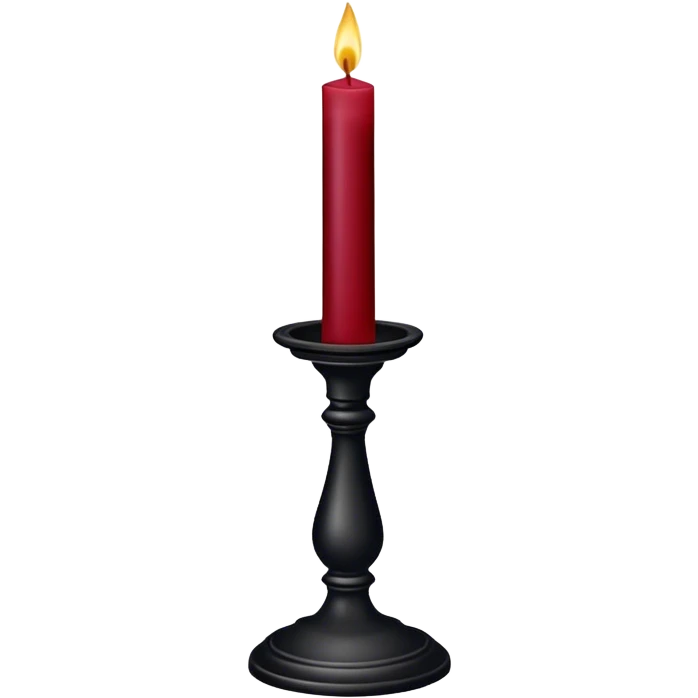 Dark-maroon-Red candle on a black stand emoji