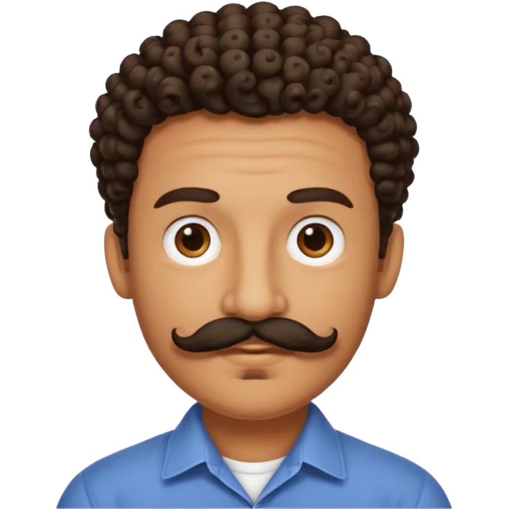 curly dark handlebar mustache emoji