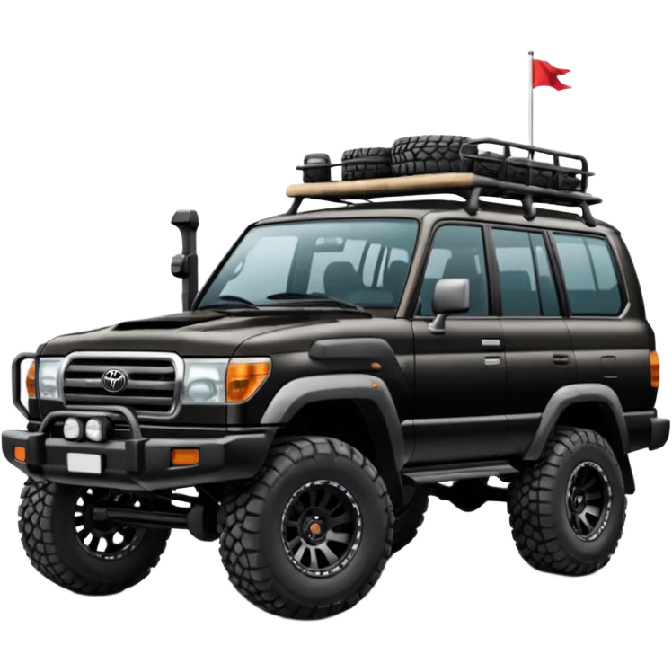 Modified Toyota landcr black color car uiser emoji