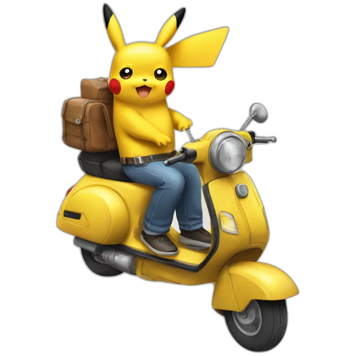 Pikachu qui pilote un scooter emoji