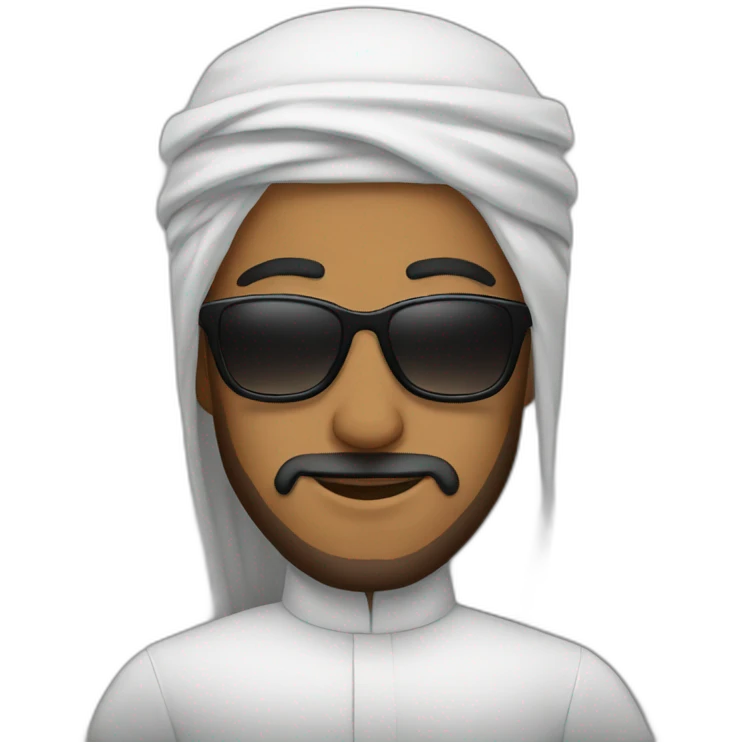 Muslim men with sunglasses emoji