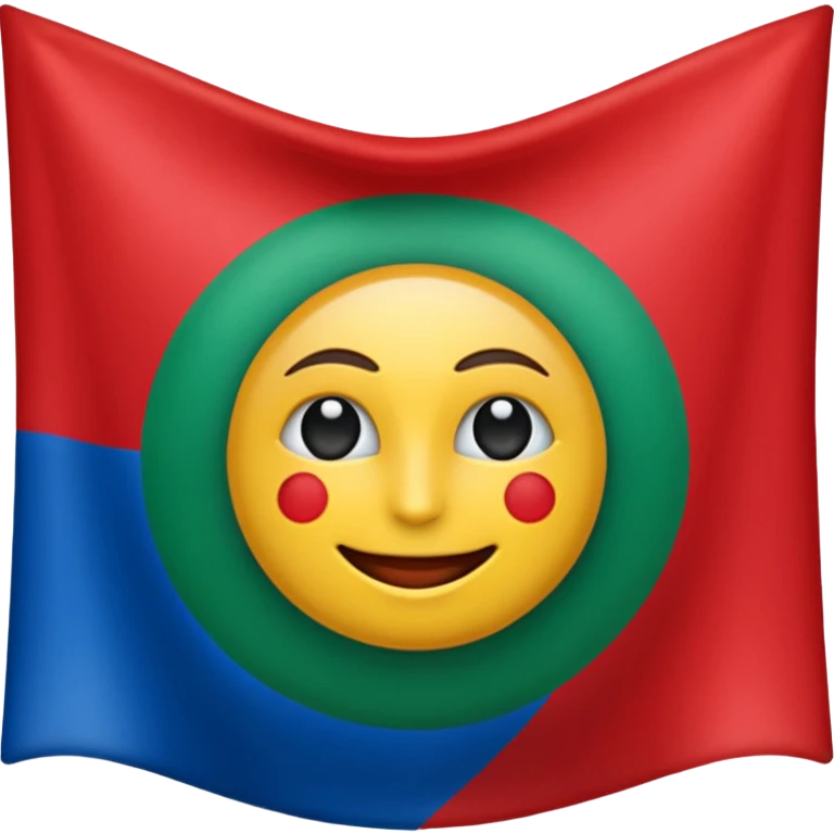 emoji de bandera gitana azul verde y círculo  ROJO en el centro  emoji