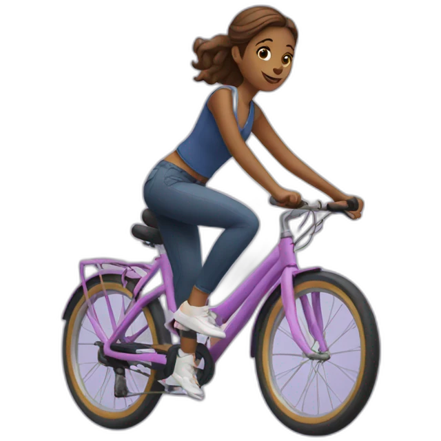 Girl riding bike emoji