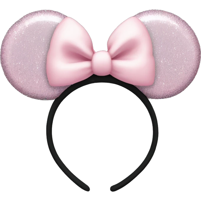 Pastel pink Minnie Mouse ears with glitter emoji