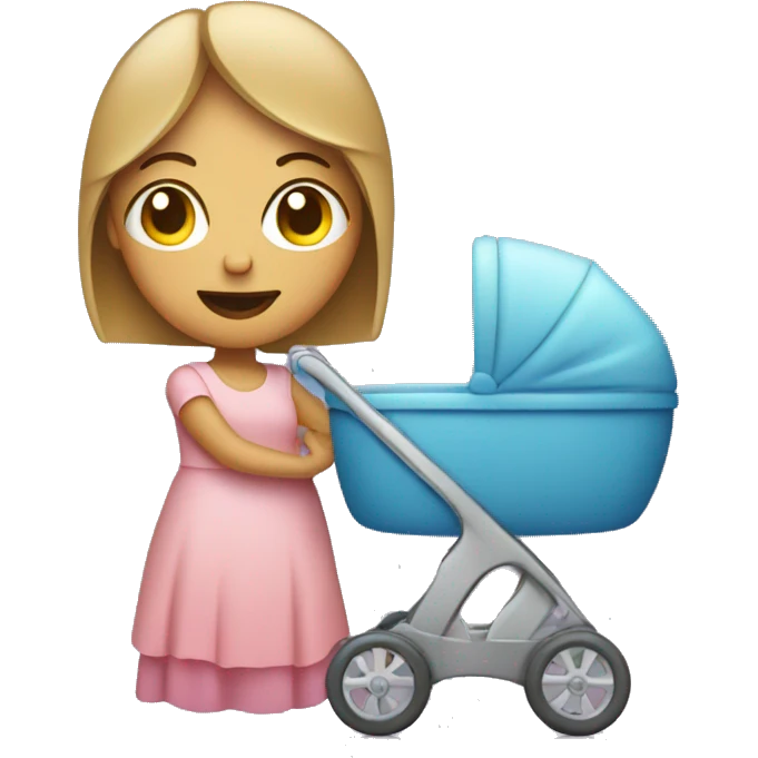 MOM WITH A BABY TROLLEY emoji