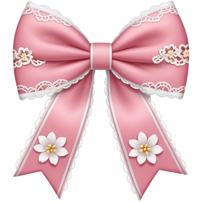 white sakura with a bow and lace border emoji
