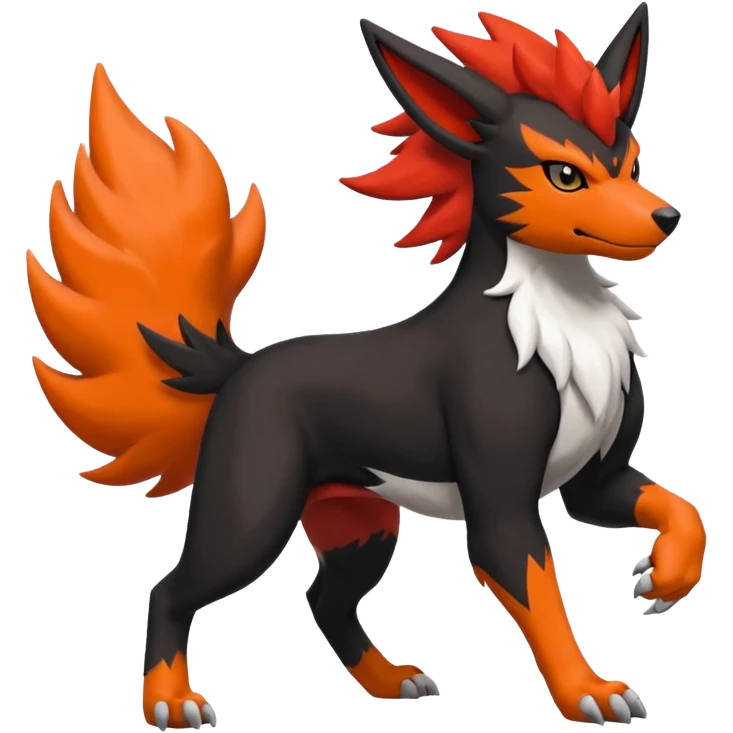 Litten-Houndour-Zangoose-Houndoom-hybrid-fusion, full body emoji