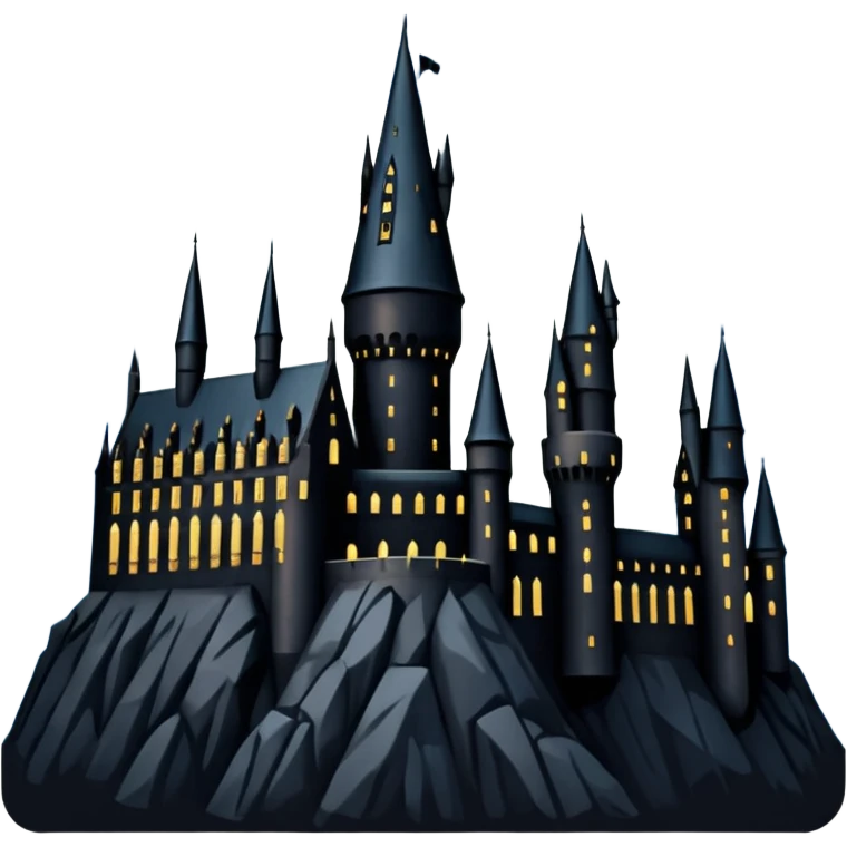 hogwarts castle on a starry night silhouette  emoji